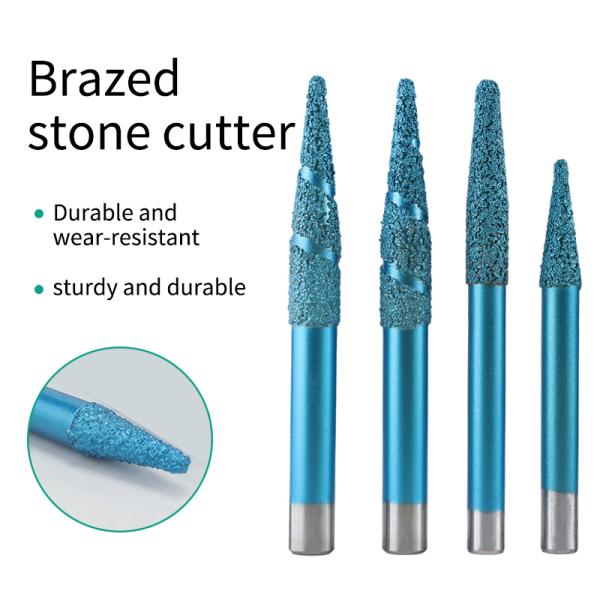 Tombstone Limestone Marble Drill Bit Single Flute Vacuum Diamond Drill Bit For Granite