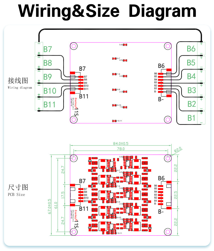 BMS Active Equalizer 1A 11SInductive Lithium Ion / Lifepo4 Battery Balancer For Robot