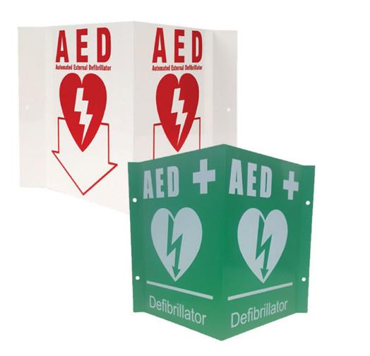 Quality Flat / 90 Degree / V Type First Aid AED Sign Customization Acceptable for sale