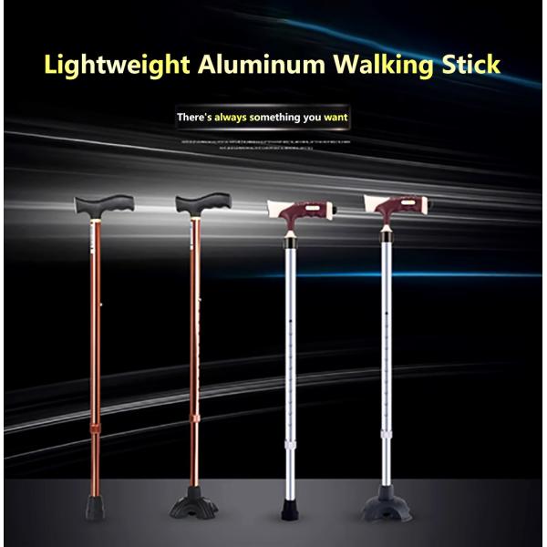 Aluminum Adjustable Walking Cane with LED Flashlight