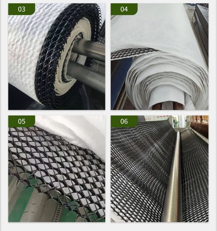 Water Draining Function 7mm Composite Drainage Network for Railway Subgrade 50m Length