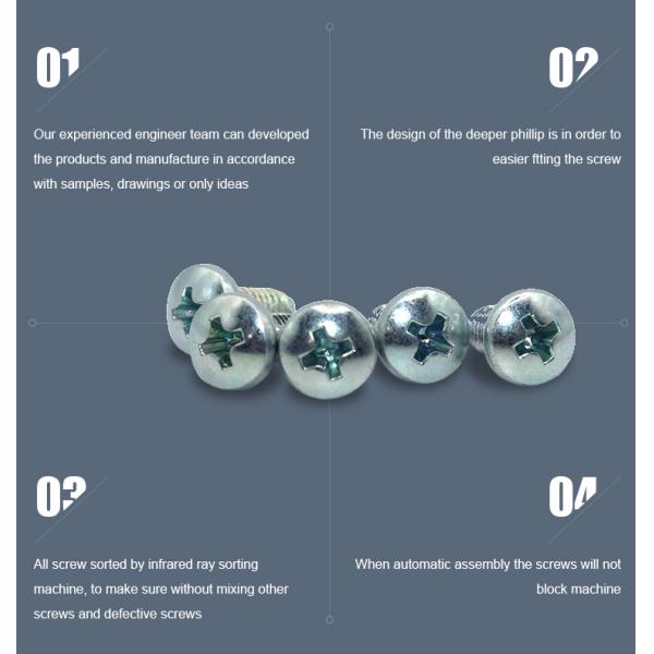 Galvanized DIN 7500 Cross Recessed Pan Head Thread Rolling Screws