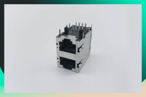 China Through Hole Mounting 8P8C 2X1 RJ45 Network Connector on sale