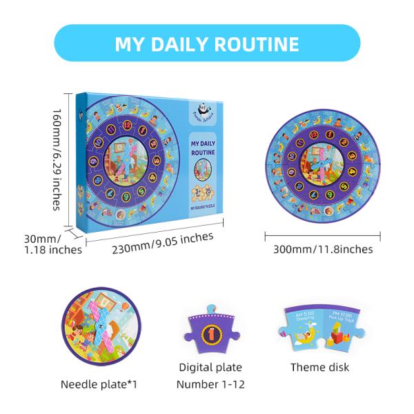 Pre School Learning My Daily Routine Round Baby Jigsaw Puzzles Clock Learning