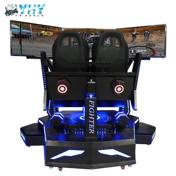 Quality VR Zone 3 Screen Driving Simulator One Player Acrylic Led Light 3 Dof Electric Cylinder for sale