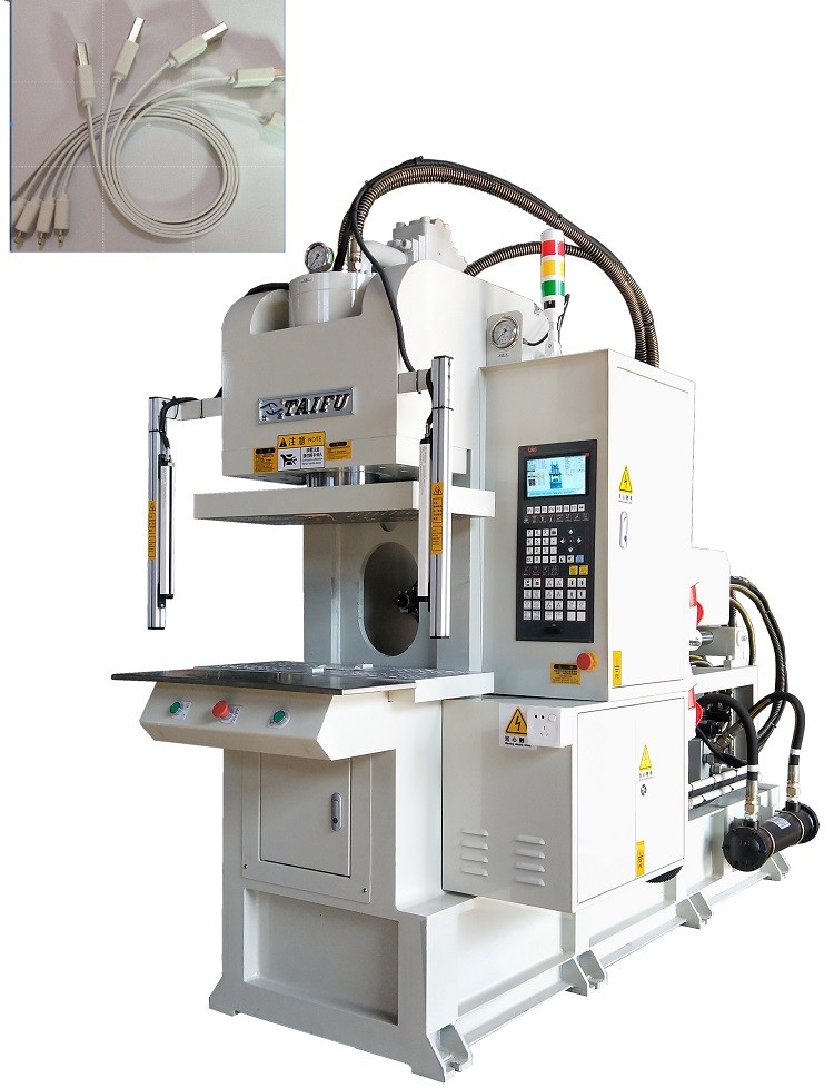High Efficiency 55 Ton Data Cables Injection Molding Machine With C Type White