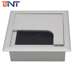 China Rectangular Alloy Small Computer Desk Cable Wire Box Office Desk Grommet Computer Desk Cable Manage For Officement on sale