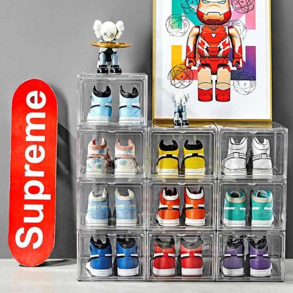 Quality Clear Transparent Stackable Shoe Box With Custom Logo for sale