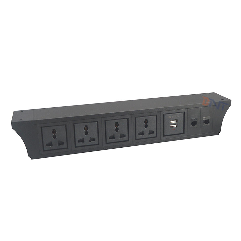 Universal AC power hang under office table power outlet with usb charger