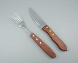 Jumbo steak knife and fork with Wooden Handle