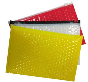 Custom Printed Bubble Package Envelope Plain End Style Zipper Design