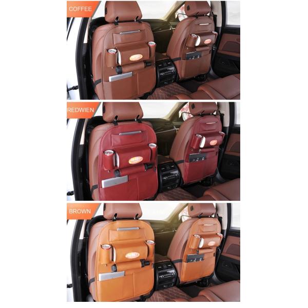 Durable Foldble Car Additional Accessories PU Leather Car Back Seat Organizer Multi Pocket