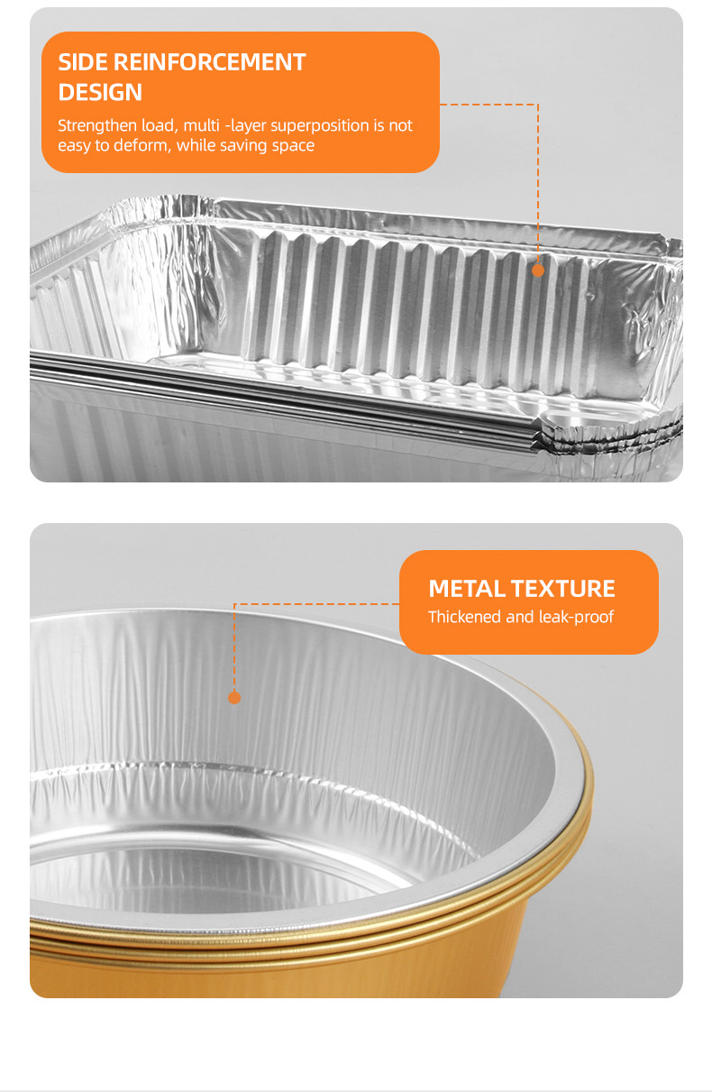 130ml 350ml Customize Packing Boxes Aluminum Foil Take Out Containers