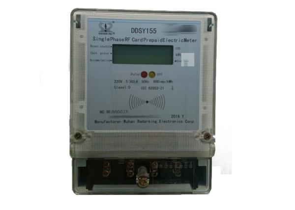 Quality Single Phase Two Wires Prepaid Energy Meter RF Card Prepayment with Overload Display for sale