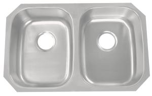 29 Inch Double Bowl Kitchen Sink With 15 Mm Radius Curved Corners
