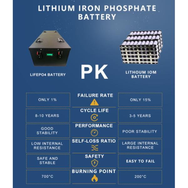 Rechargeable Lifepo4 100Ah 48V Golf Cart Battery Pack Built In BMS