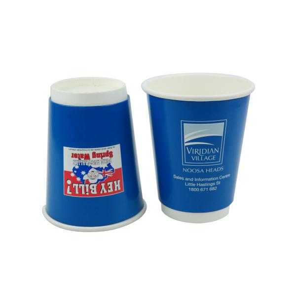 Custom Logo Insulated Paper Coffee Cups , 400ml Thermal Disposable Cups For Espresso