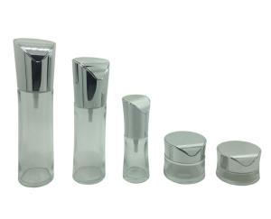 China 20g 30g 50g Clear Empty Cosmetic Containers , Glass Cosmetic Jars For Eye Cream on sale