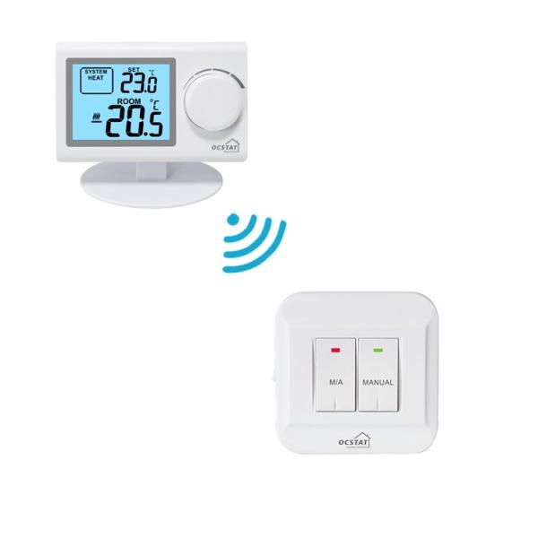 Quality Riseem 230V RF Battery Powered NTC Sensor Non Programmable Wireless Room Thermostat for sale
