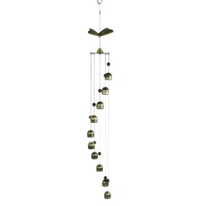 3D Brass 33.5inch Length Decorative Wind Chimes With Crystal Balls
