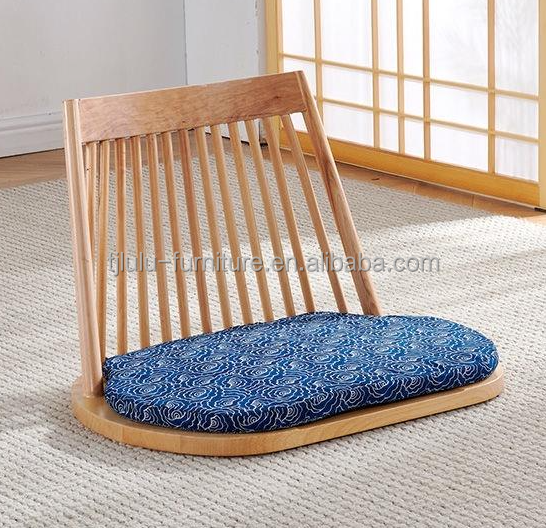 Solid Wood Dining Chair with Natural Floor Seating and Modern Tatami Seatback Design