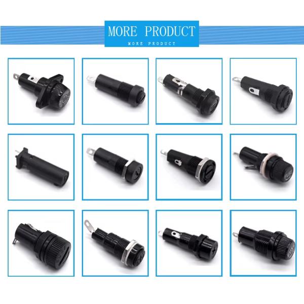 H3-60A PBT Housing Brass Terminal PCB Mounted Fuse Holder Block 16A 250VAC 6X30mm