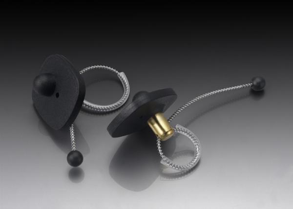 Quality Beverages Bottle Black EAS RF Tag Mini Square 48*42mm Three Balls Lock HAX301 for sale