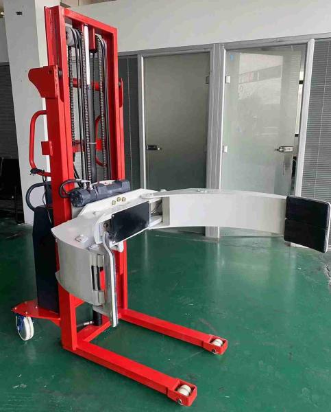 Quality 360 Degree 500kg 2000mm 2m Semi Electric Roll Stacker With Clamp And Pressure Regulator for sale