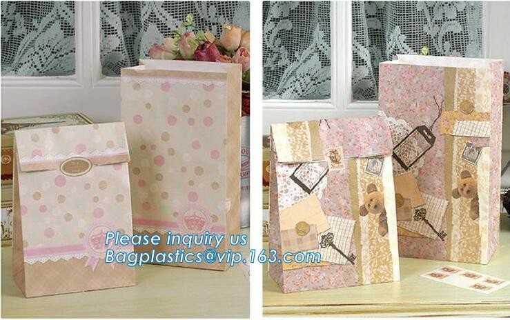Custom Printing Recycled Brown Kraft Paper Bags,Custom Printed Factory Glassine Paper Bread Small Brown Bag, bagease