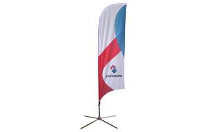 Full color Knitted Polyester 110gram Beach Flag Banner with Aluminium Pole