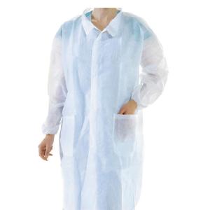 Chemical Workshop White 4XL CPE Blue Durable Disposable Lab Coats