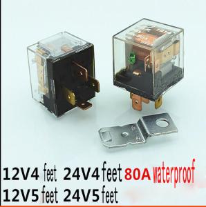 China High power 12v 24v 4 feet  5 feet  waterproof automobile relay headlight fan air conditioner relay on sale