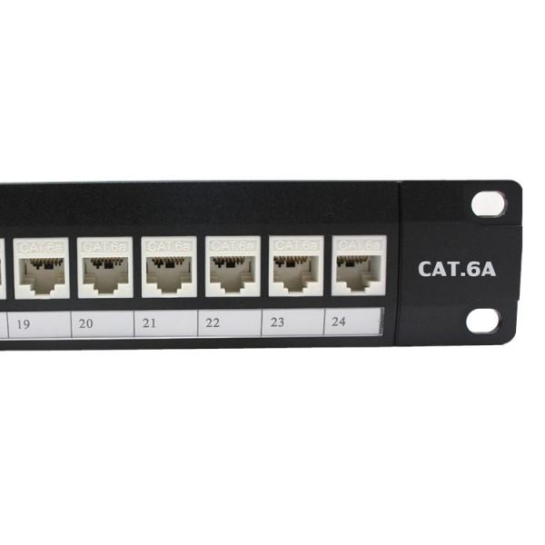 Quality 19'' 1u 24 Port Rj45 Loaded Patch Panel , Cat6a Patch Panel With Module Jack for sale