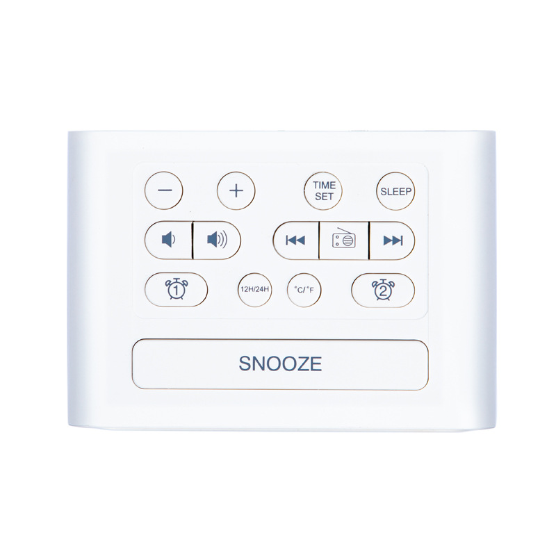 Rechargeable Digital Alarm Clock Radio Portable With Temperature Sensor