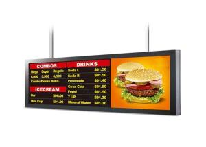 China Advertising Stretched LCD Display , Ultra Wide Stretched Displays Built In Clock / Calendar on sale