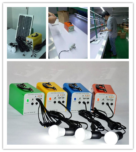 Hot design 2015~ Mini solar power system 10W for DC and USB output with LED lighting, DC fan, mobile charging