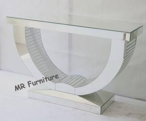 Professional Glass Mirrored Console Table 105 * 38 * 76cm Size MDF Base