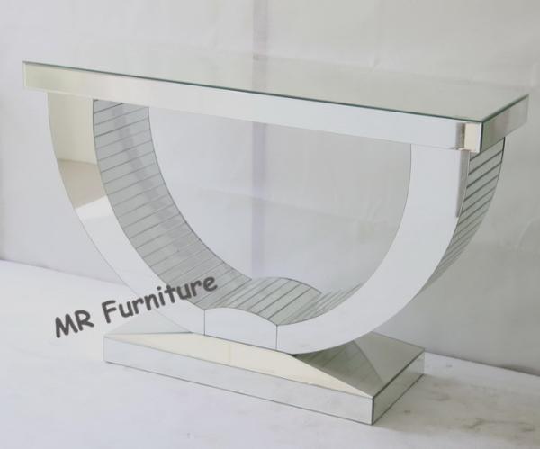 Quality Professional Glass Mirrored Console Table 105 * 38 * 76cm Size MDF Base for sale