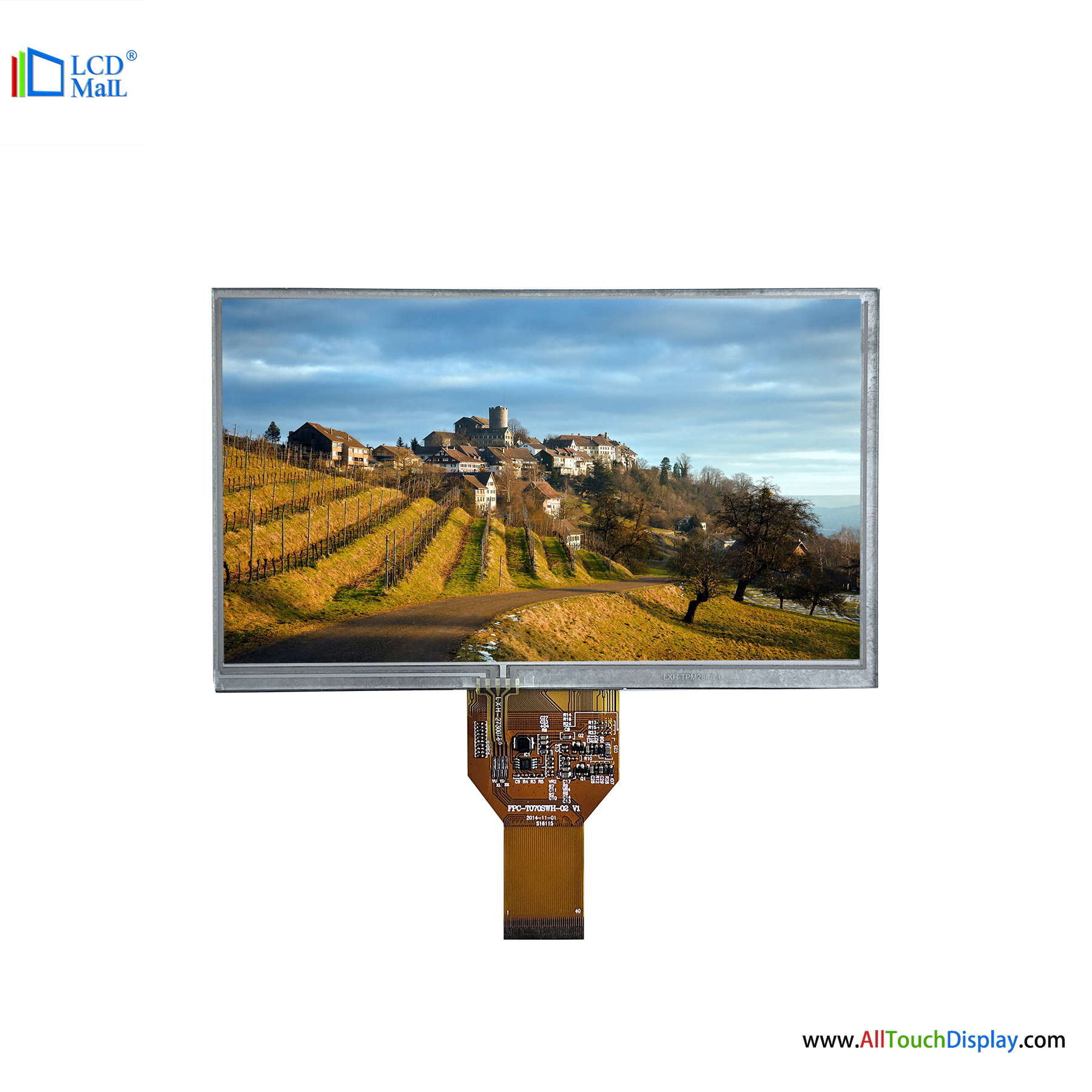 7 Inch TFT LCD 800x480 Resolution 400nits RTP RGB Interface LCD Screen