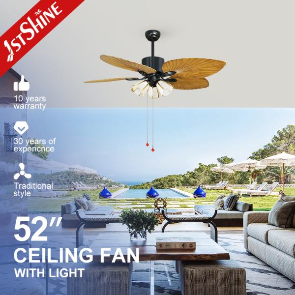 Quality Silent Motor Remote Control Classic Ceiling Fans With Light Five Blades for sale