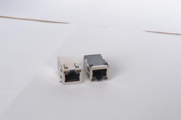 Quality Black Led Lighted Female Connector SMD RJ45 Jack 8p8c Modular High Temp Housing for sale