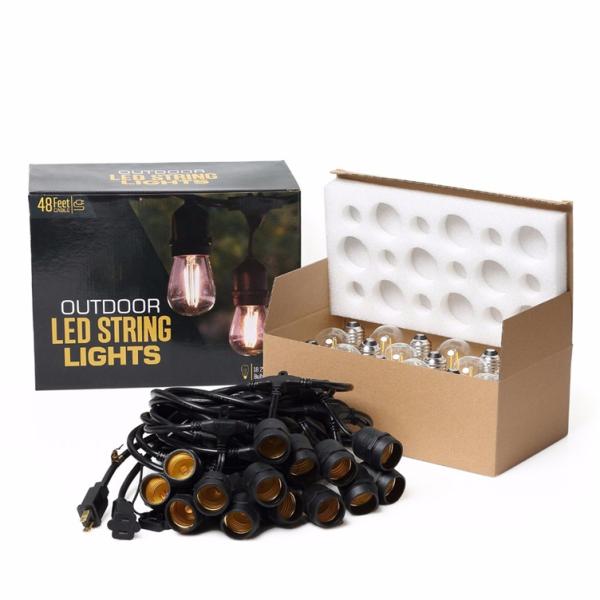 Warm White S14 E26/E27 LED Globe Bulb String Light for Festoon Party Colorfull Bulb Light String for Holiday, Wedding, P