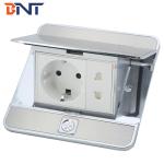 double EU power connector flip up floor socket
