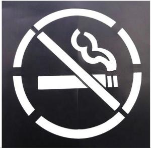 No Smoking PVC Stencil Wall Paint Stencil Not Easy Break Eco - Friendly Material