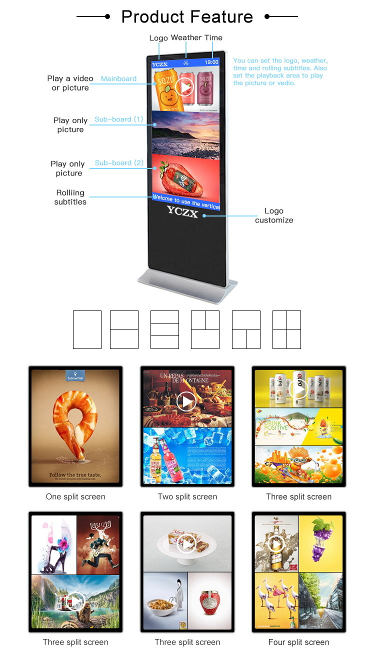 Touch Screen Indoor Advertising LED Display , 42" Standalone Digital Signage