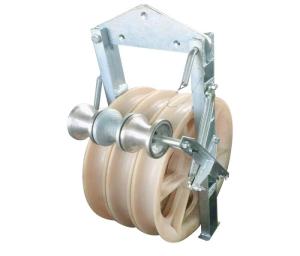 China Transmission Line Tools Conductor Stringing Block Pulley With Grounding Wheels on sale