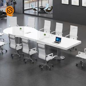 Buy cheap Matte Glossy Solid Surface Conference Table 12 Person Meeting Table product
