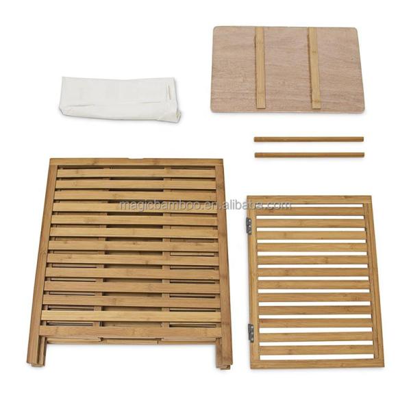 EU Certified Bamboo Laundry Storage Hamper Collapsible Waterproof