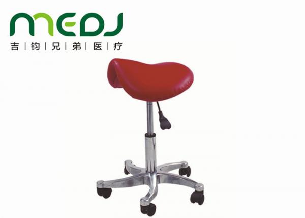Quality Dentist Saddle Ergonomic Chair Red Leather Seat 5 Movable Wheels MJYZ01-07 for sale