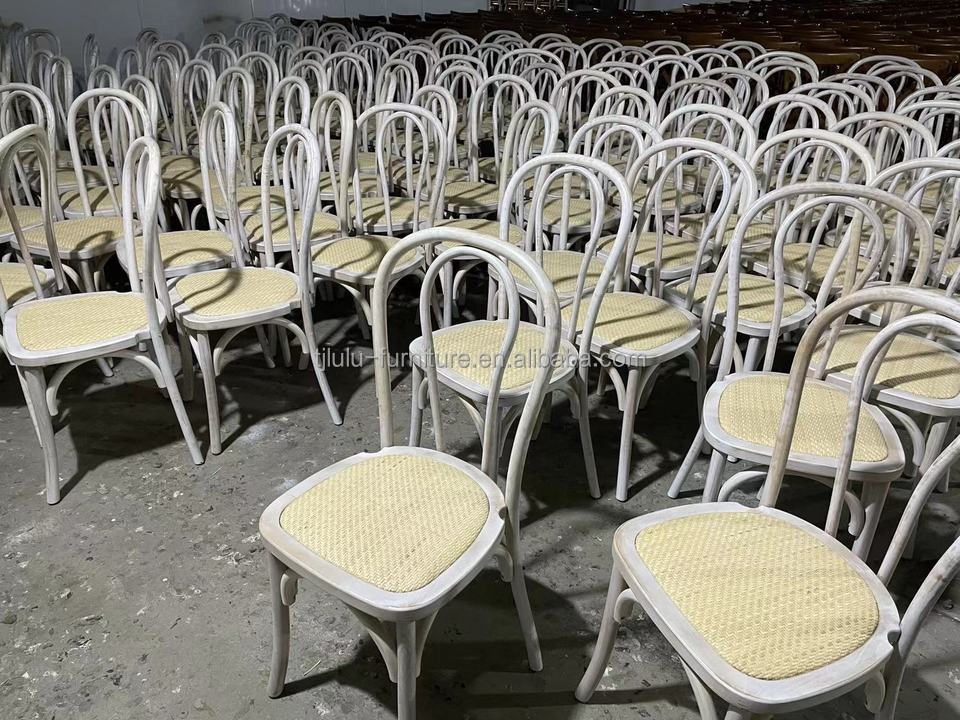 Stackable Wood Chair with 100KG Weight Limit Modern Furniture Restaurant Natual Stacked Rattan Dining Chairs